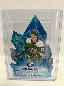 lot 5 image: Matt Boldy RC - Upper Deck Ice Crystals