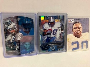 lot 42 image: UD SPX Barry Sanders Holo Die Cut, 2024 Resurgence and 1991 Pro Set
