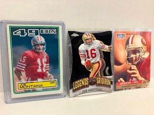 lot 43 image: 1983 Topps Joe Montana, Chrome and Pro Set