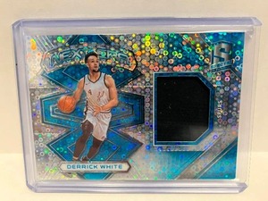 lot 50 image: 2017-28 Spectra Next Era #99 Derrick White Blue Disco Patch
