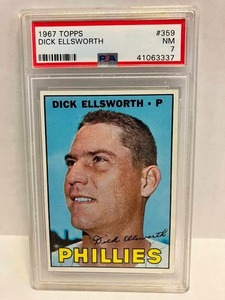 lot 51 image: 1967 Topps Dick Ellsworth PSA NM-7