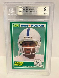 lot 54 image: 1989 Score Andre Rison RC Beckett Mint 9