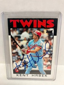 lot 101 image: 1986 Topps Kent Hrbek Autograph