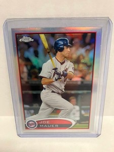 lot 107 image: 2012 Topps Chrome Refractor Joe Mauer
