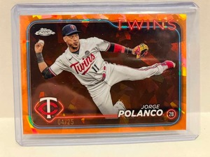 lot 111 image: 2024 Chrome Sapphire Orange #25 Jorge Polanco