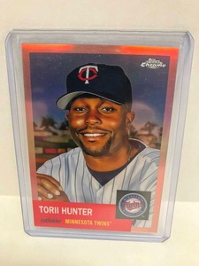 lot 112 image: 2022 Chrome Platinum Rose Gold Refractor Torii Hunter #75