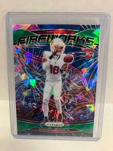 lot 124 image: 2024 Panini Fireworks Green Ice Prizm - Marvin Harrison Jr. RC