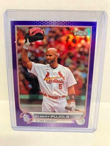 lot 140 image: 2022 Topps Chrome Purple Refractor Albert Pujols