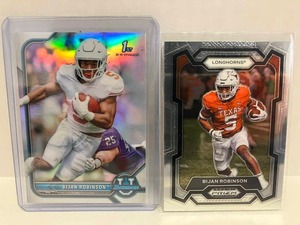 lot 152 image: Bijan Robinson - 2022 1st Bowman Chrome RC, 2024 Prizm Draft Picks