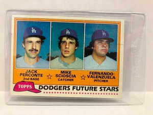 lot 170 image: 1981 Topps Mike Scioscia  Fernando Valenzuela RC