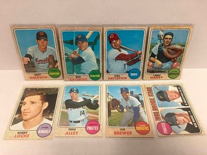 lot 202 image: 1968 Topps Baseball - Eight Cards