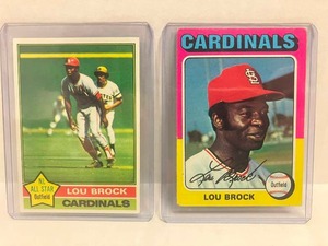 lot 203 image: 1975 and 1976 Topps Lou Brock