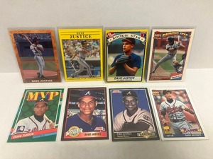 lot 214 image: David Justice - Topps, Donruss, Score and Fleer