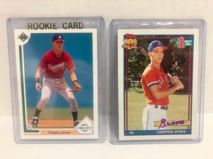 lot 217 image: 1991 UD and Topps Chipper Jones RCs