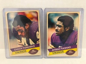 lot 225 image: 1977 Topps Chuck Foreman and Ahmad Rashad