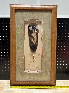 lot 16 image: Hand Painted Feather Art by Andrew Knudson
