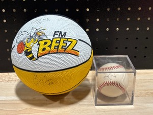 lot 26 image: Signed David Cone Baseball & FM Beez Signed Basketball