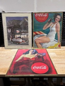 lot 52 image: Framed Coca Cola Collectible Prints