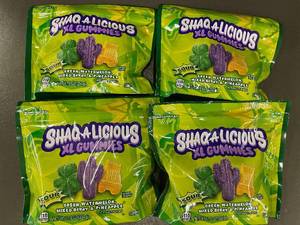 lot 150 image: NE 1 - Shaq-A-Licious XL Gummies - Sour Flavor (Set of 4 Bags)