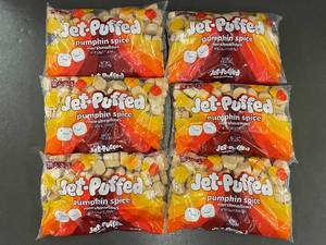 lot 195 image: Jet-Puffed Pumpkin Spice Marshmallows 8 oz Bags - Lot of 6, Exp 62025