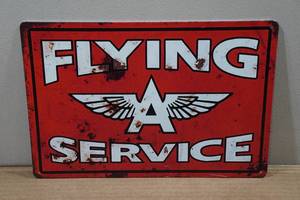 lot 131 image: Flying A Service Novelty Metal Sign