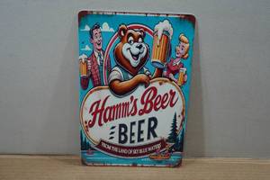 lot 132 image: Hamms Beer Novelty Metal Sign