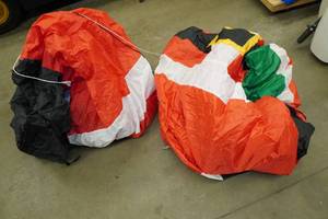 lot 183 image: 2 DAMAGED 13 Foot Inflatable Santas