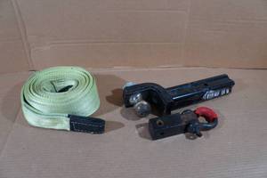 lot 199 image: Receiver Hitch, Clevis, and Tow Strap