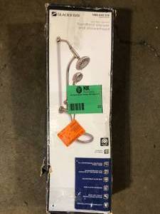 lot 22 image: Glacier Bay Raincan 6 -Spray Round Shower Head with Adjustable Heads in Brushed Nickel   Customer Returns See Pictures