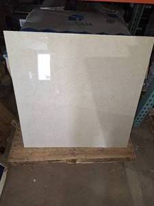 lot 4 image: 26 boxes Crema marfil 24x24 polished Porcelain Tile