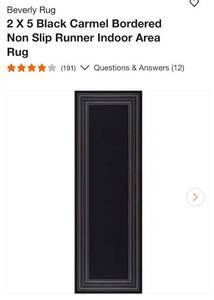 lot 25 image: 2x5 black runner rug