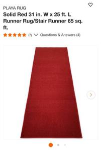 lot 28 image: 25ft red runner rug