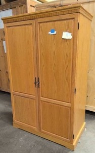 lot 3 image: Solid wood office desk cabinet 68x42x24