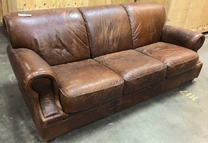 lot 6 image: Light brown 3 seat couch