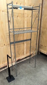 lot 18 image: Over the toilet metal shelf and toilet paper holder