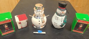 lot 33 image: Holiday Votives and Snowman candle holders