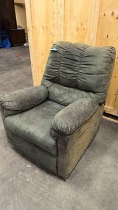 lot 234 image: Green microsuede style recliner