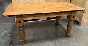 lot 58 image: Rustic Solid Wood Farm Table