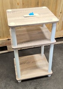 lot 60 image: Small light wood and white shelf