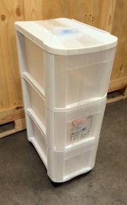 lot 61 image: 3 drawer rolling plastic storage