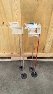 lot 79 image: Practice green golf flags