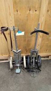 lot 81 image: two vintage golf push carts
