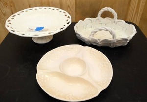 lot 111 image: 3 ceramic serving plattersdishes