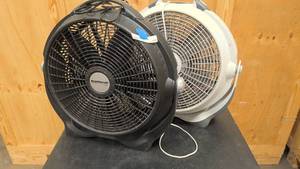 lot 137 image: Black and Grey Lasko Windmachine box fans