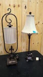 lot 184 image: Two decorative table lamps both about 29 tall