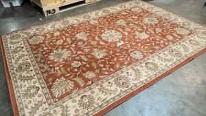 lot 214 image: Brown and Tan Floral Rug 78x114