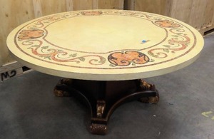 lot 217 image: Solid Wood Large Round Decorative Table 63