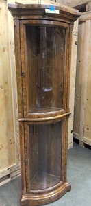 lot 218 image: Antique curved glass curio cabinet