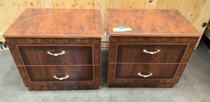 lot 220 image: Vintage Burl Wood Italian Night stands