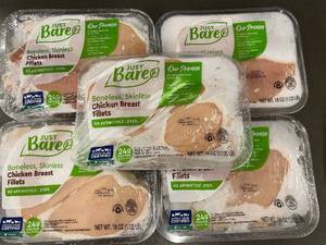 lot 13 image: C - Just Bare Boneless Skinless Chicken Breast Fillets - 5 Pack (18 oz each)